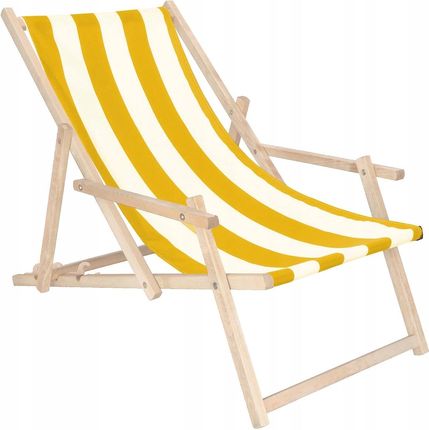 Springos Leżak Plażowy Drewniany Od Producent Pl Pasy Białe Wielokolorowy 60cm