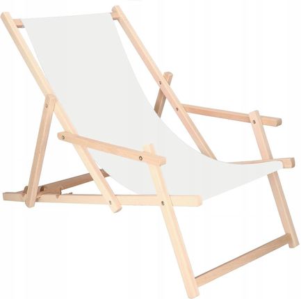 Springos Leżak Plażowy Drewniany Od Producent Pl Biały 60cm