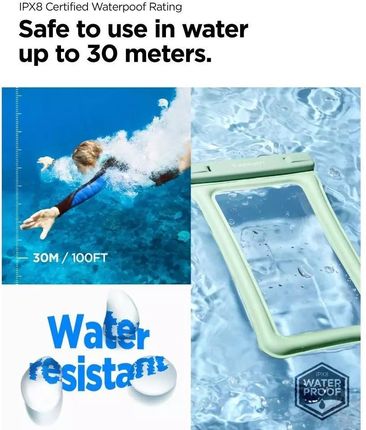 Spigen Etui Wodoszczelne A610 Universal Waterproof Float Case Mint