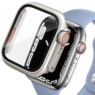 Tech Protect Etui Defense360 Do Apple Watch 4/5/6/Se 44 Mm Szaro Pomarańczowy