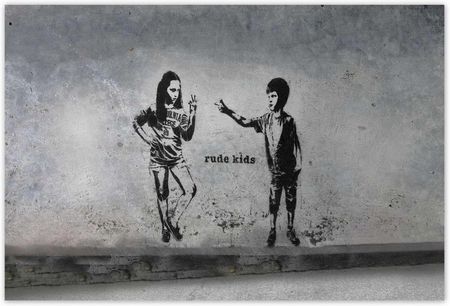 ZeSmakiem 104x70 Banksy Rude Kids Graffiti