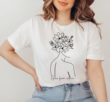 damska koszulka z nadrukiem flower5