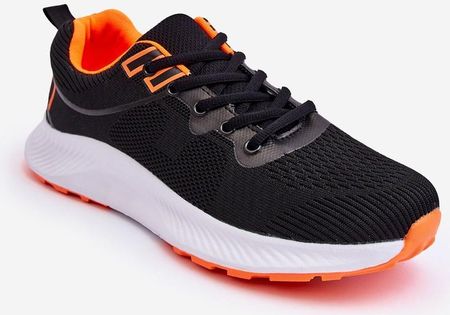Klasyczne Męskie Sportowe Buty Sznurowane Czarno-Pomarańczowe Jasper : Rozmiar - 42