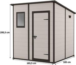 KETER MANOR PENT 6 x 6 Domek ogrodowy, 183,5 x 185 x 200,5 cm, beżowy 17208243