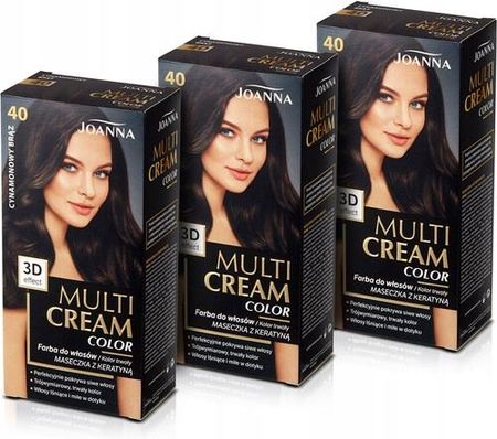 Joanna Multi Cream 3X Farba Do Włosów Brąz 40