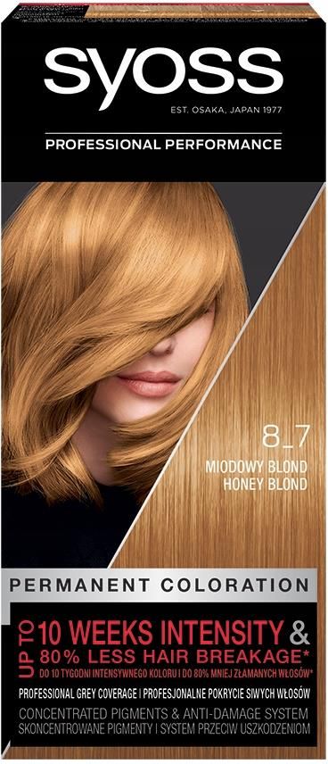Pack De 3 Colorations Syoss Professionnel 8-7 Blonde Miel - Avec Kératine - Neuf