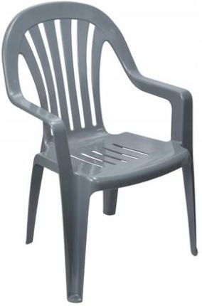 Ołer Krzesło Ogrodowe Plastikowe Szare Rubin