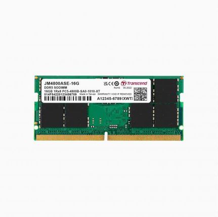 Transcend DDR5 16GB 4800 CL40 SO-DIMM (JM4800ASE16G)