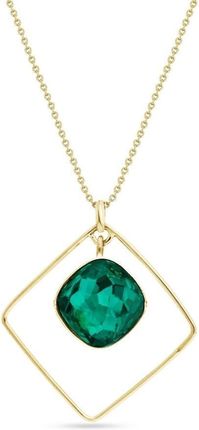 Spark Naszyjnik damski pozłacany Swarovski z kryształkami w kolorze Emerald