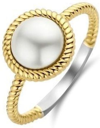 Ti Sento Srebrny pierścionek pozłacany z Perłą 12295YP rozmiar 16