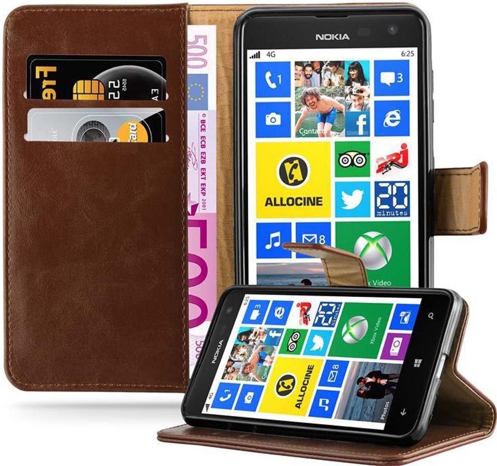 CADORABO Cover in design flip con chiusura magnetica, Custodia per Lumia 925 ,ROSSO MELA