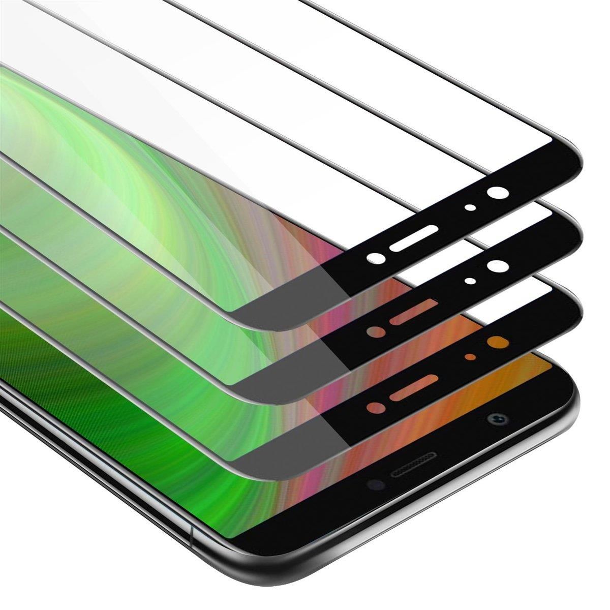 Cadorabo Vetro Temperato Per Huawei P Smart 2018 / Enjoy 7S, Copertura Completa, Durezza 9H, Trasparente Con Bordo Nero