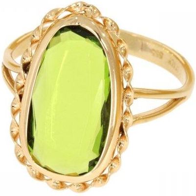 Dall’Acqua Złoty pierścionek DALLACQUA z kwarcem zielonym PR.01039 pr.585