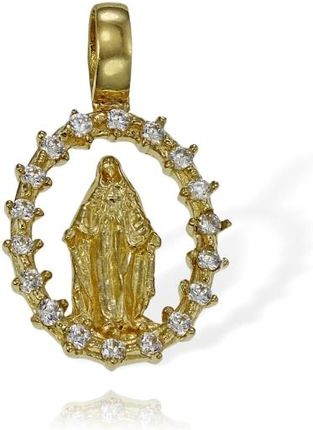 Norbisrebro Złoty Cudowny Medalik Matki Boskiej Niepokalana z Cyrkoniami - Próba 585
