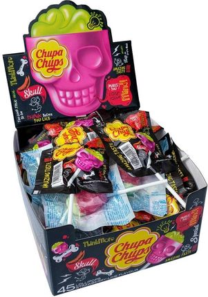 Chupa Chups Skull 3D Lizaki Truskawkowo Limonkowe 45X15g