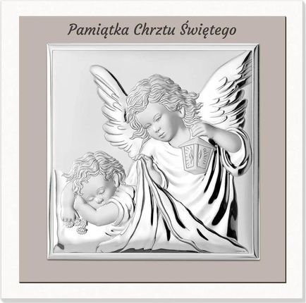 Obraz anioła stróża srebrny nowoczesny | Rozmiar: 17x17 cm | SKU: VL81493S2/1L