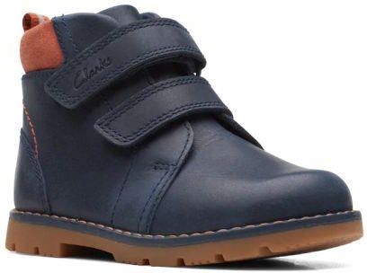 Dziecięce buty zimowe Clarks Heath Strap F kolor navy leather 26169266