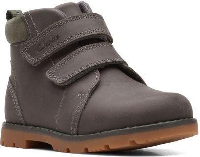 Dziecięce buty zimowe Clarks Heath Strap G kolor grey leather 26169267