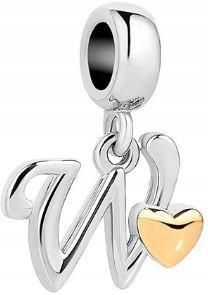 Charms zawieszka literka litera W srebro 925