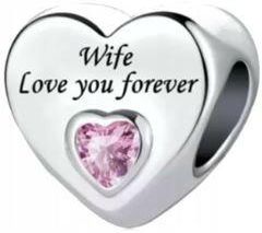 Charms serce Wife love you forever srebro s925
