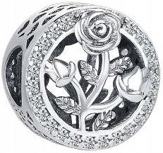 Charms romantyczna róża srebro s925