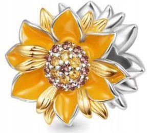 charms separator słonecznik kwiat srebro 925