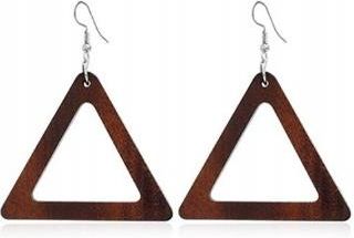 Kolczyki drewniane Vintage Jenec- trójkąty