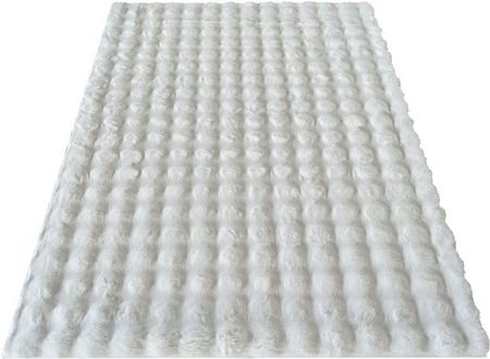 Pluszowy dywan Marley soft 3D white snow biały 080x150