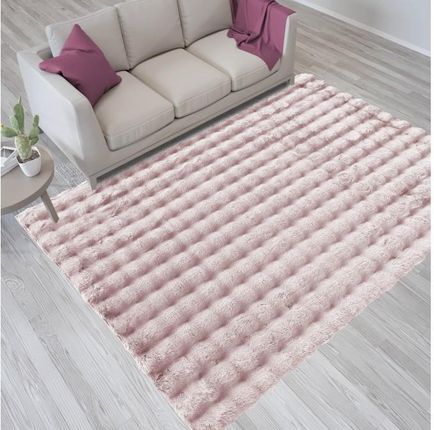 Pluszowy dywan Marley soft 3D powder pink 120x170 różowy