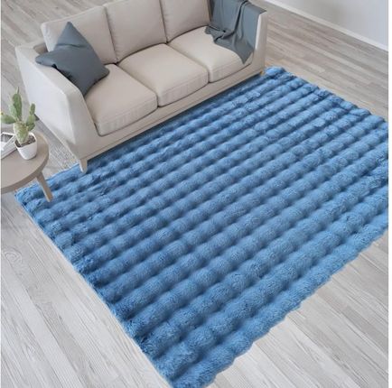 Pluszowy dywan Marley soft 3D blue 120x170 niebieski