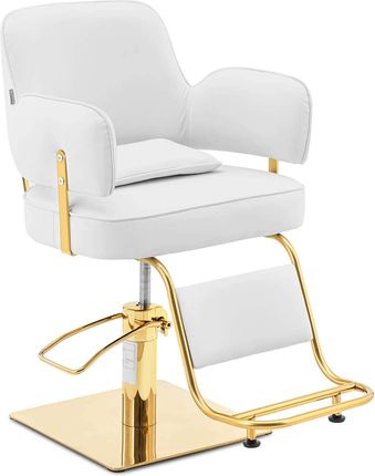 Physa Fotel Fryzjerski Z Podnóżkiem - 890-1020mm - 200 Kg - Złoty, Biały Ossett White