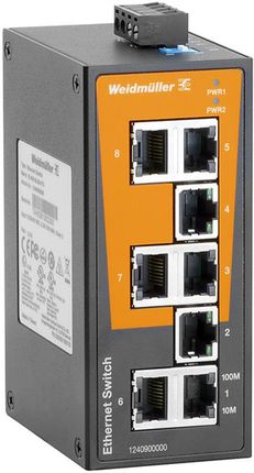 Weidmuller Przełącznik Sieciowy 12/24/48V Dc 8X Rj45 50X114X70Mm (1240900000)