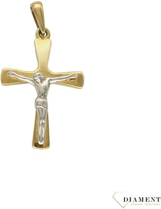 Złoty krzyżyk na łańcuszek z wizerunkiem Jezusa