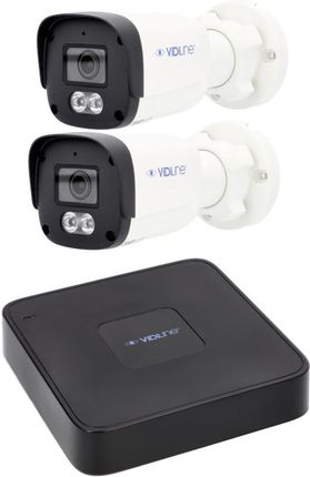 Vidiline Monitoring Z 2 Kamerami Vidi-Ipc-32T-V2 I Rejestrator Poe Vidi-Nvr-615-4P