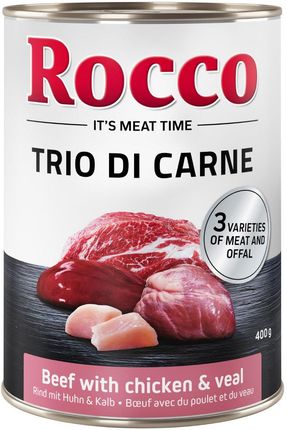 Rocco Classic Trio Di Carne Wołowina Kurczak I Cielęcina Mokra Dla Psów 24X400G