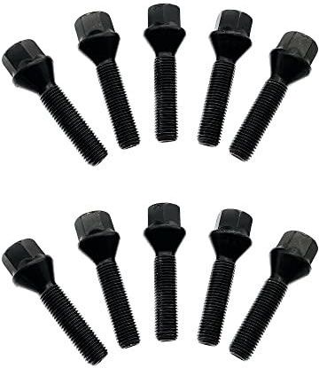 Simoni Racing Kit 10 Bulloni Ruote M14x1.5 – Lunghezza 64 Mm, Testa Sferica, Chiave 17, Acciaio Zincato Nero Classe 10.9
