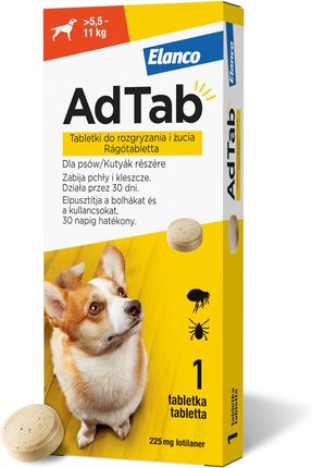 Elanco AdTab 225 mg tabletki do rozgryzania i żucia dla psów (5,5–11 kg)