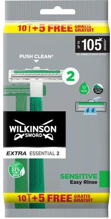 Wilkinson Extra Essential 2 Sensitive Jednorazowe Maszynki Do Golenia Dla Mężczyzn 15Szt