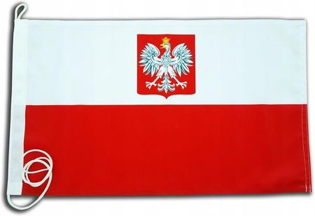 Bandera Flaga Polska 19X35Cm Na Jacht Poliester