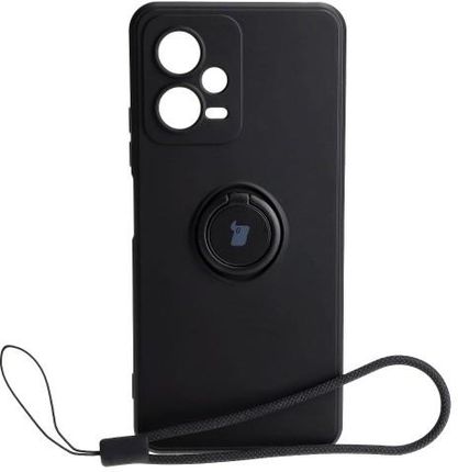 Bizon Etui Case Silicone Ring Sq Do Xiaomi Redmi Note 12 5G/Poco X5 Czarne