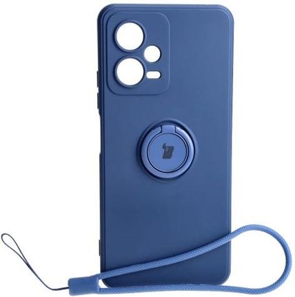 Bizon Etui Case Silicone Ring Sq Do Xiaomi Redmi Note 12 5G/Poco X5 Granatowe