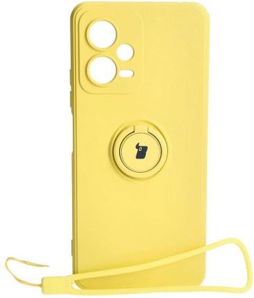 Bizon Etui Case Silicone Ring Sq Do Xiaomi Redmi Note 12 5G/Poco X5 Żółte