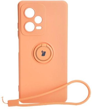 Bizon Etui Case Silicone Ring Sq Do Xiaomi Redmi Note 12 Pro Plus 5G Pomarańczowe