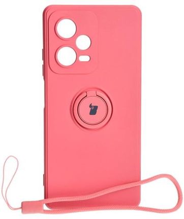 Bizon Etui Case Silicone Ring Sq Do Xiaomi Redmi Note 12 Pro Plus 5G Brudny Róż