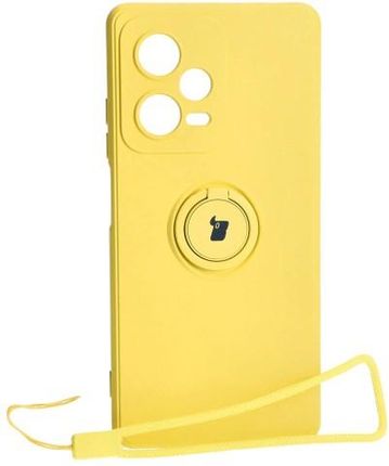 Bizon Etui Case Silicone Ring Sq Do Xiaomi Redmi Note 12 Pro Plus 5G Żółte