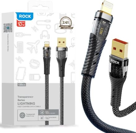 ROCK Z21 Wzmacniany Kabel USB Lightning PD 120cm - czarny