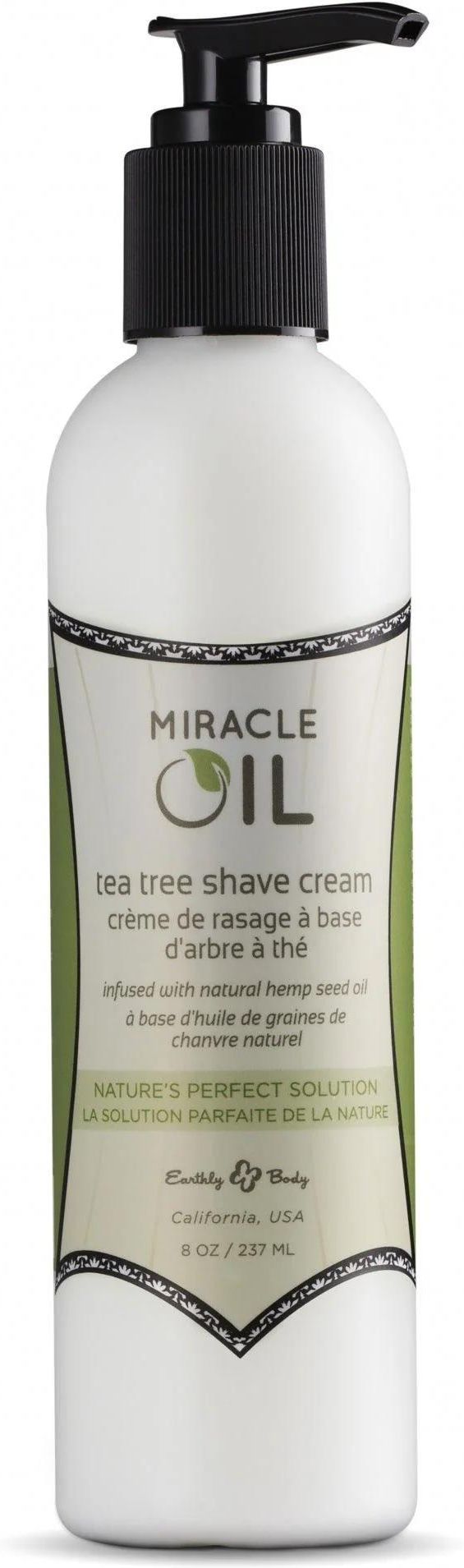 Earthly Body Miracle Oil Tea Tree Shaving Cream 8 Fl Oz / 237 Ml