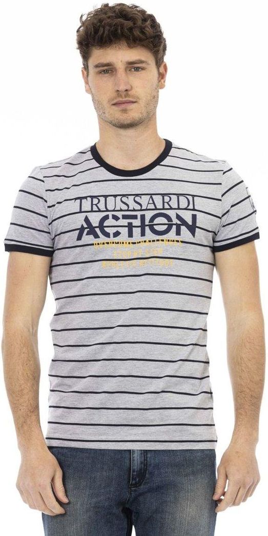 Trussardi Action Gray Cotton Men T-Shirt main image 0