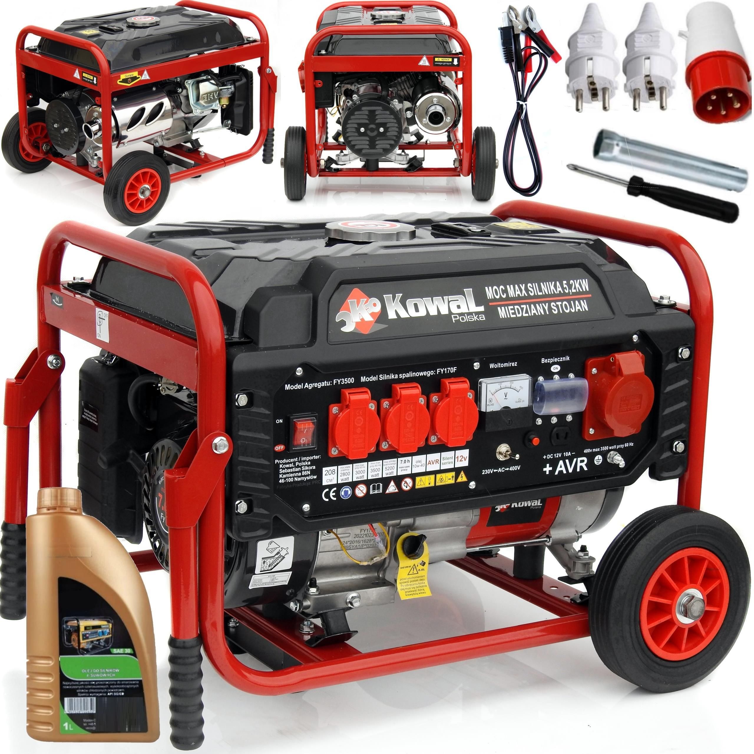 Generator prądu Kowal Polska Agregat Prądotwórczy 5,2Kw FY3500 - Opinie ...
