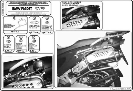 Givi Stelaż Kufrów Bocznych Monokey Bmw F 650 St